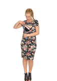 Isla - Bodycon Dress - Black Floral - Latchwear