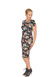 Isla - Bodycon Dress - Black Floral - Latchwear