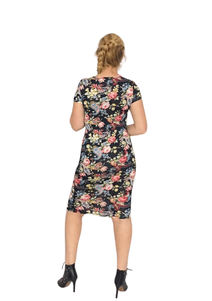 Isla - Bodycon Dress - Black Floral - Latchwear