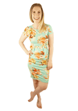 Isla - Bodycon Dress - Green Floral - Latchwear