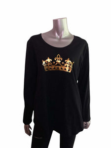 LATCH Pressed - Metallic Gold Crown on Chloe Zip Top - Large - Latchwear