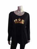 LATCH Pressed - Metallic Gold Crown on Chloe Zip Top - Large - Latchwear