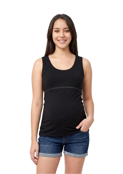 Lily Horizontal Zip Singlet - Black - Latchwear