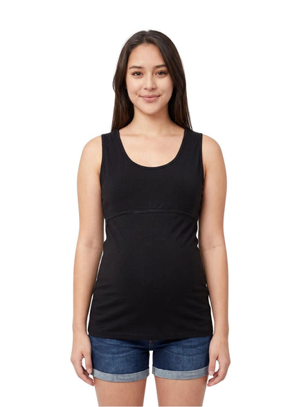 Lily Horizontal Zip Singlet - Black - Latchwear