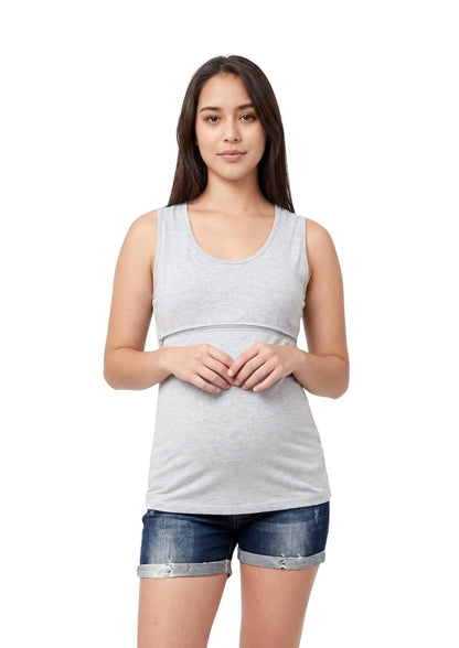 Lily Horizontal Zip Singlet - Grey - Latchwear