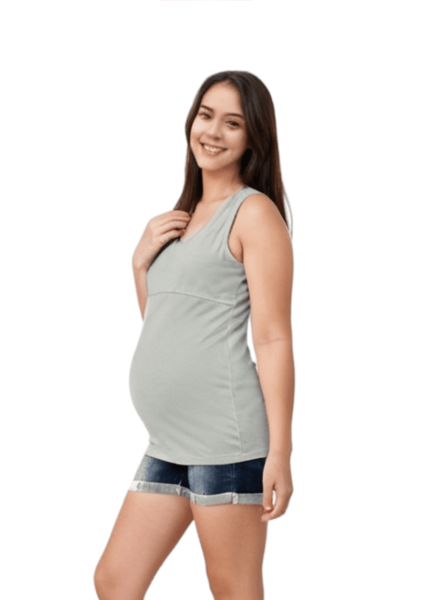 Lily Horizontal Zip Singlet - Grey - Latchwear