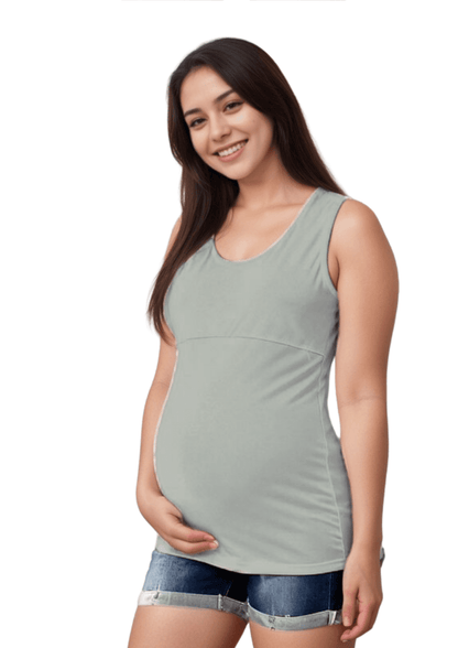 Lily Horizontal Zip Singlet - Grey - Latchwear