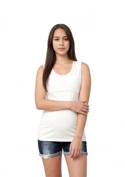 Lily Horizontal Zip Singlet - White - Latchwear