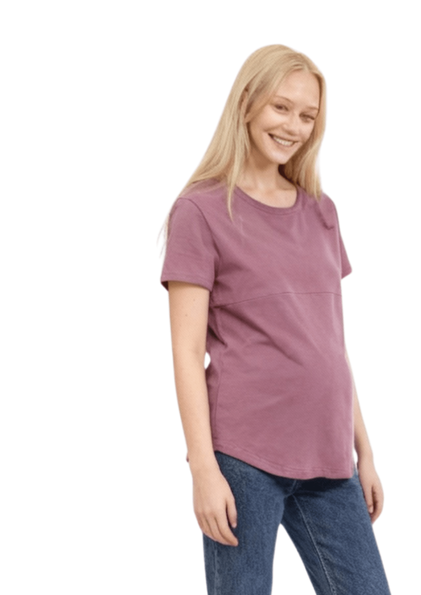 Luna - Horizontal Zip Tee - Dusky Pink - Latchwear