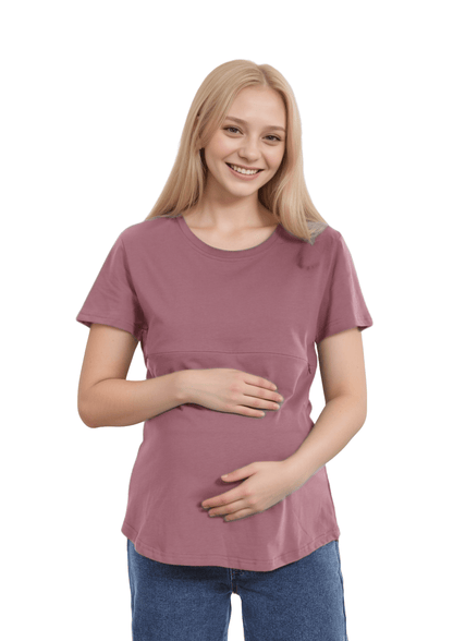 Luna - Horizontal Zip Tee - Dusky Pink - Latchwear