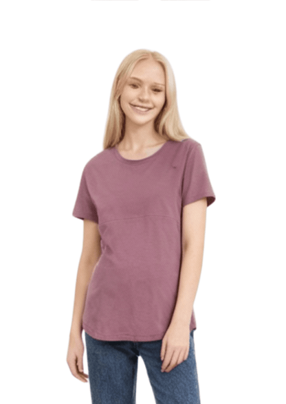 Luna - Horizontal Zip Tee - Dusky Pink - Latchwear