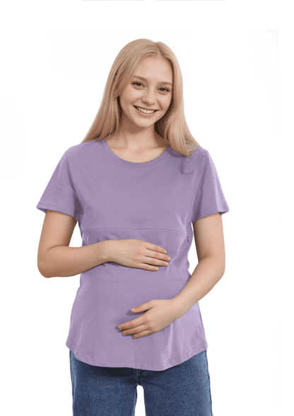 Luna - Horizontal Zip Tee - Lavender - Latchwear