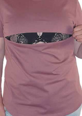 Luna - Horizontal Zip Tee - Lavender - Latchwear