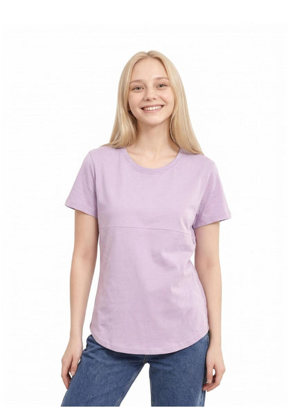 Luna - Horizontal Zip Tee - Lavender - Latchwear