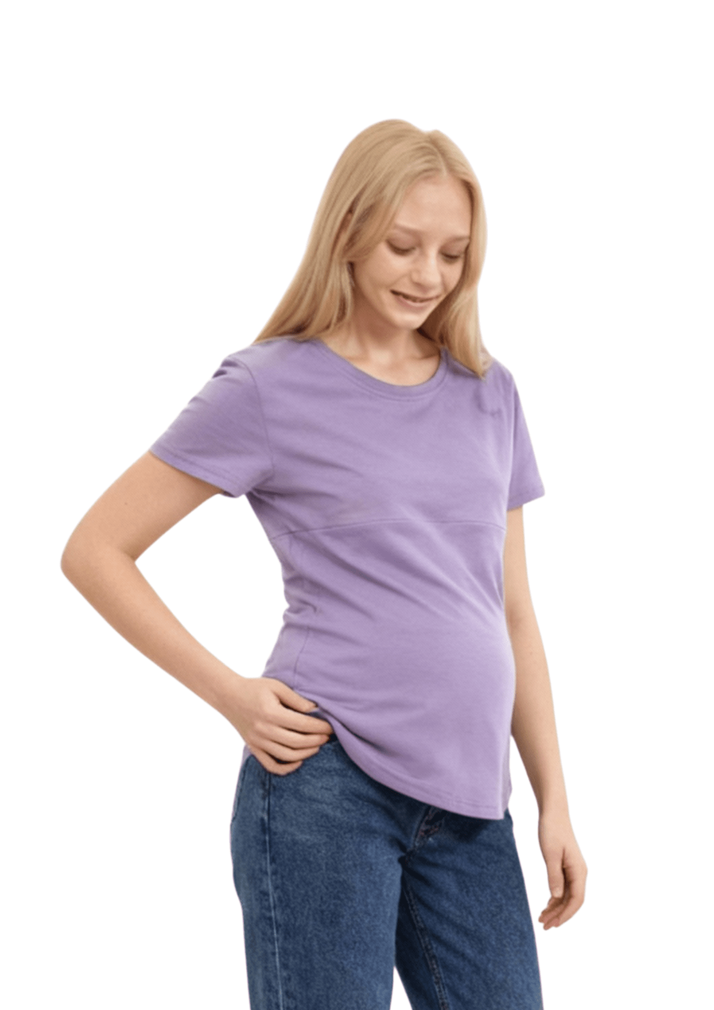 Luna - Horizontal Zip Tee - Lavender - Latchwear