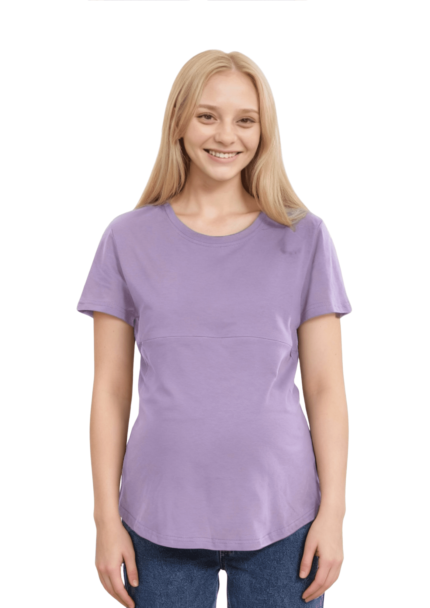 Luna - Horizontal Zip Tee - Lavender - Latchwear