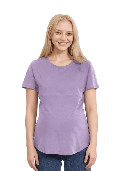Luna - Horizontal Zip Tee - Lavender - Latchwear