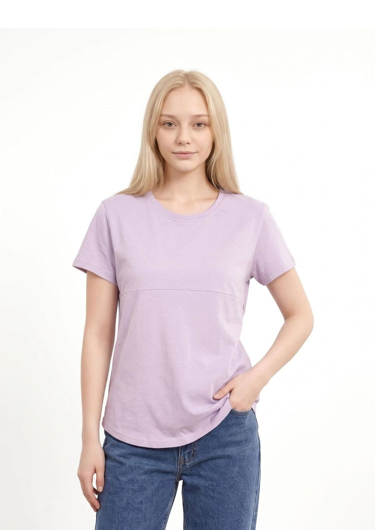 Luna - Horizontal Zip Tee - Lavender - Latchwear