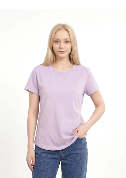 Luna - Horizontal Zip Tee - Lavender - Latchwear