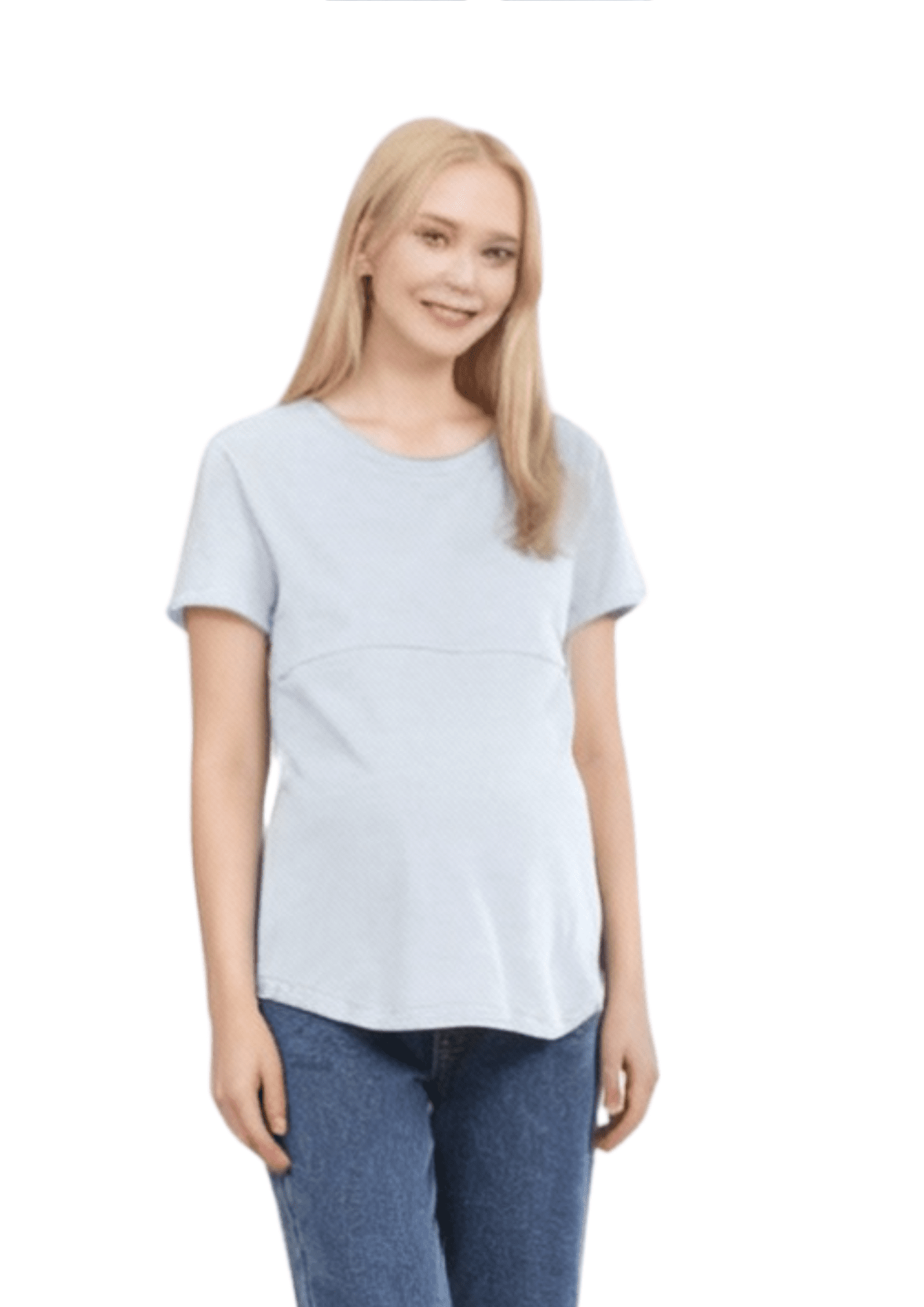 Luna - Horizontal Zip Tee - Powder Blue - Latchwear
