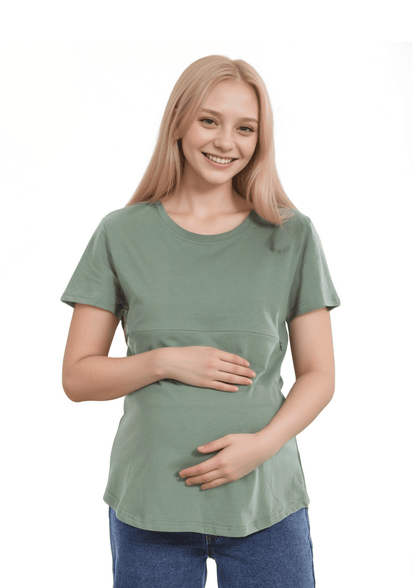 Luna - Horizontal Zip Tee - Sea Green - Latchwear