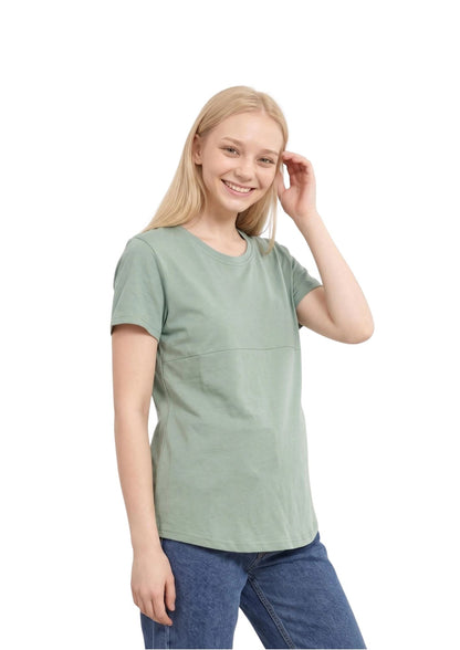 Luna - Horizontal Zip Tee - Sea Green - Latchwear