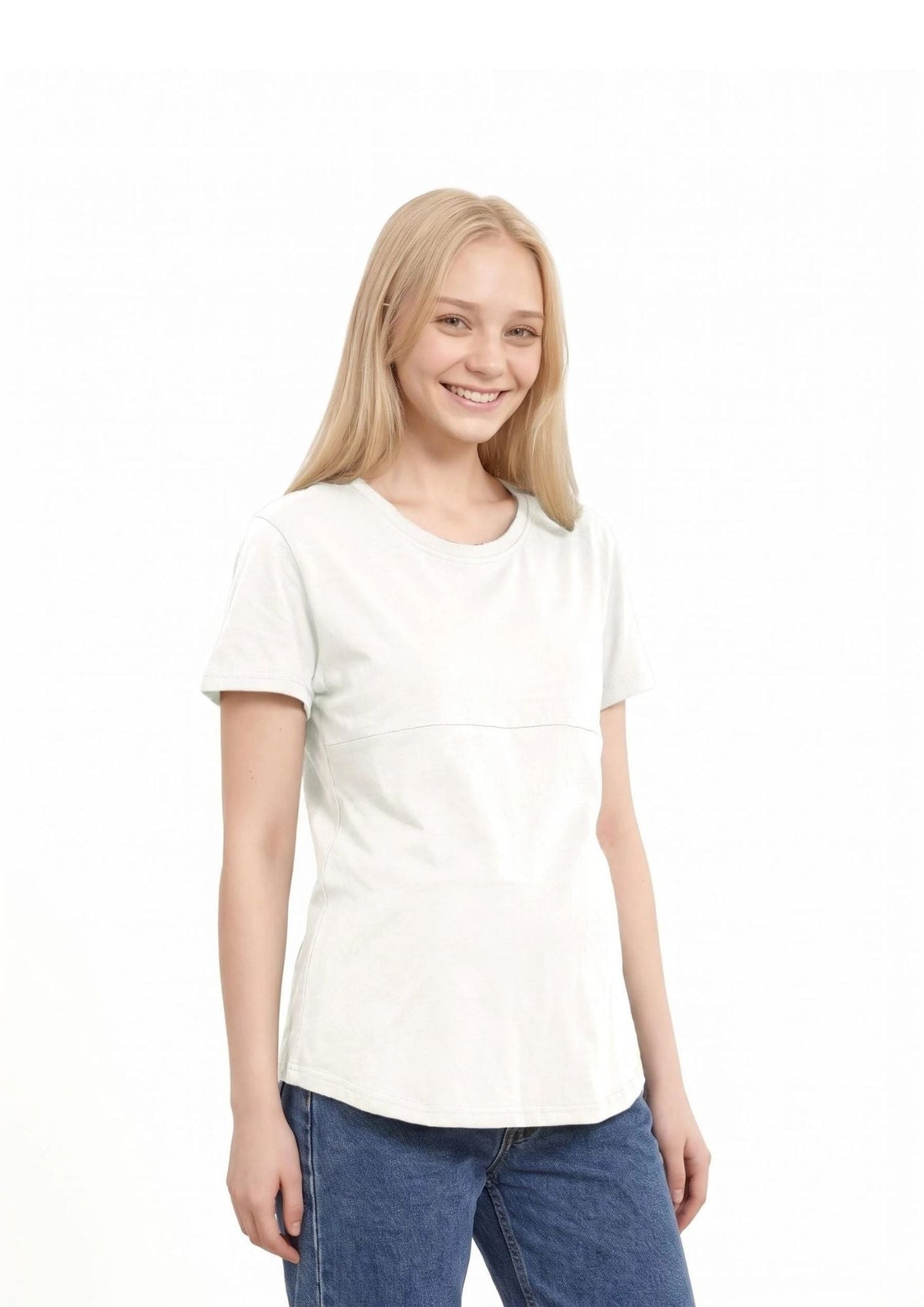 Luna - Horizontal Zip Tee - White - Latchwear