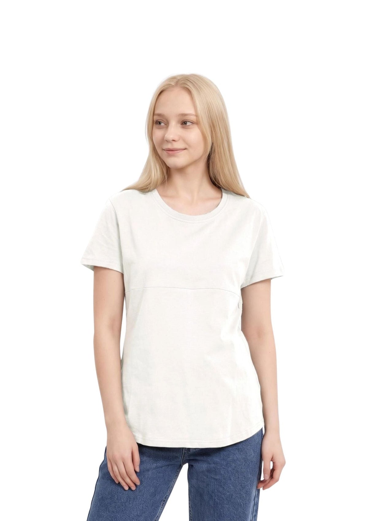 Luna - Horizontal Zip Tee - White - Latchwear