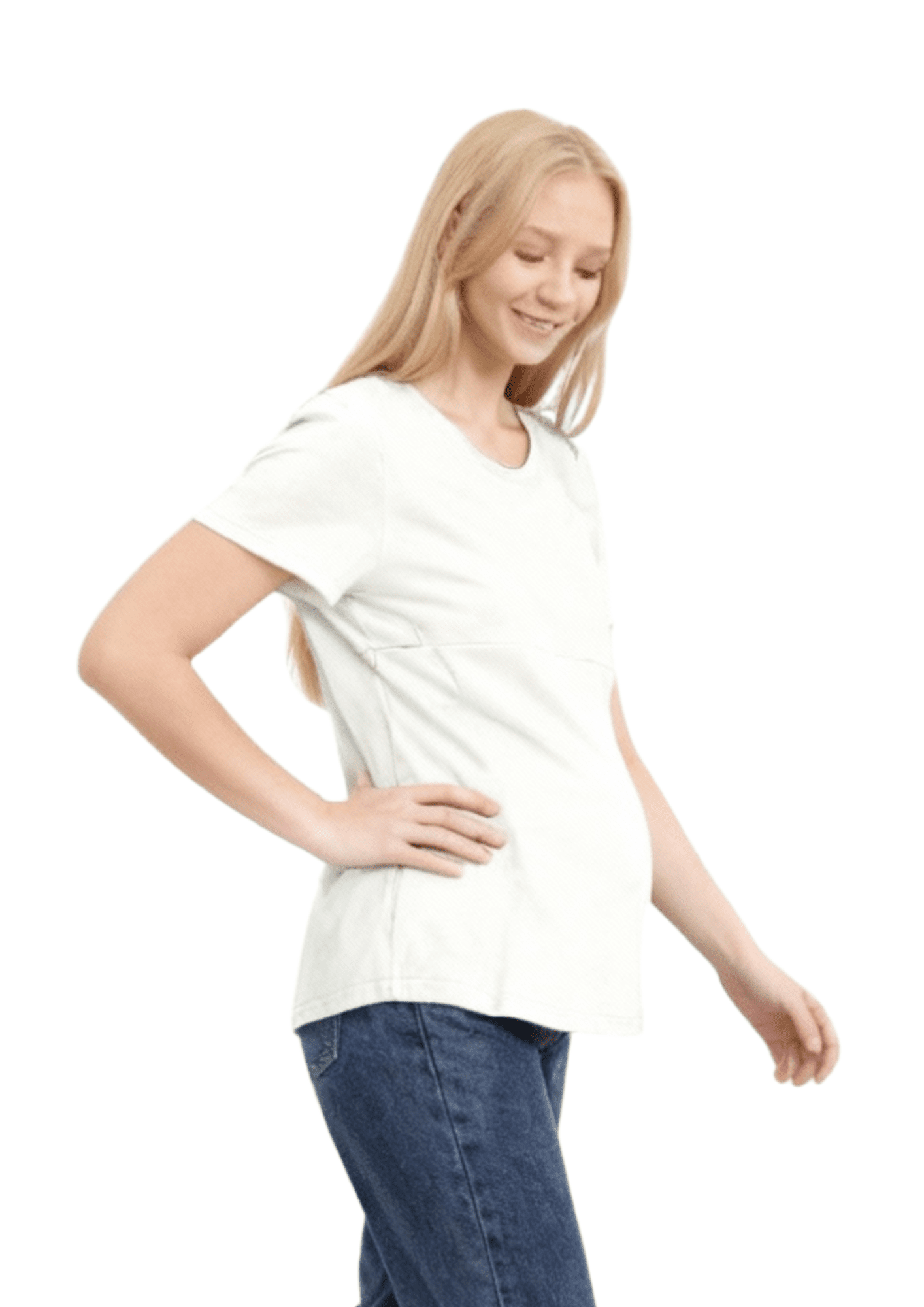 Luna - Horizontal Zip Tee - White - Latchwear