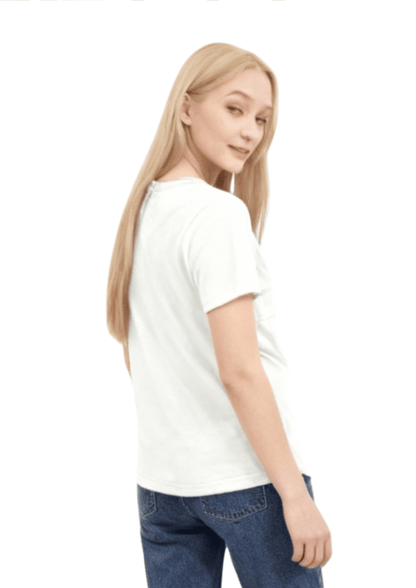 Luna - Horizontal Zip Tee - White - Latchwear