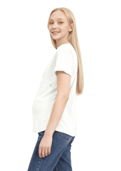 Luna - Horizontal Zip Tee - White - Latchwear