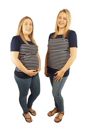 Melanie - Long Tee Navy Stripe - Latchwear