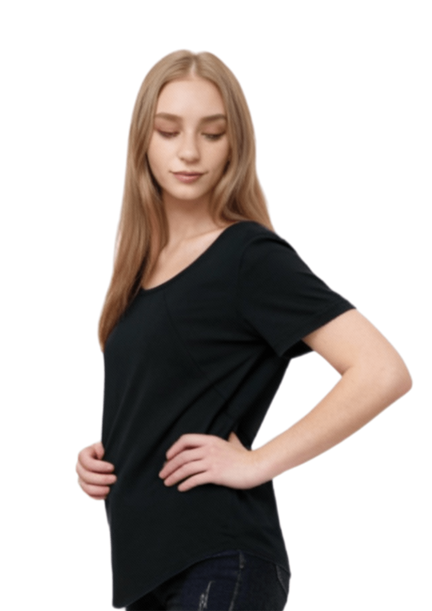 Mia Zip Tee - Black - Latchwear
