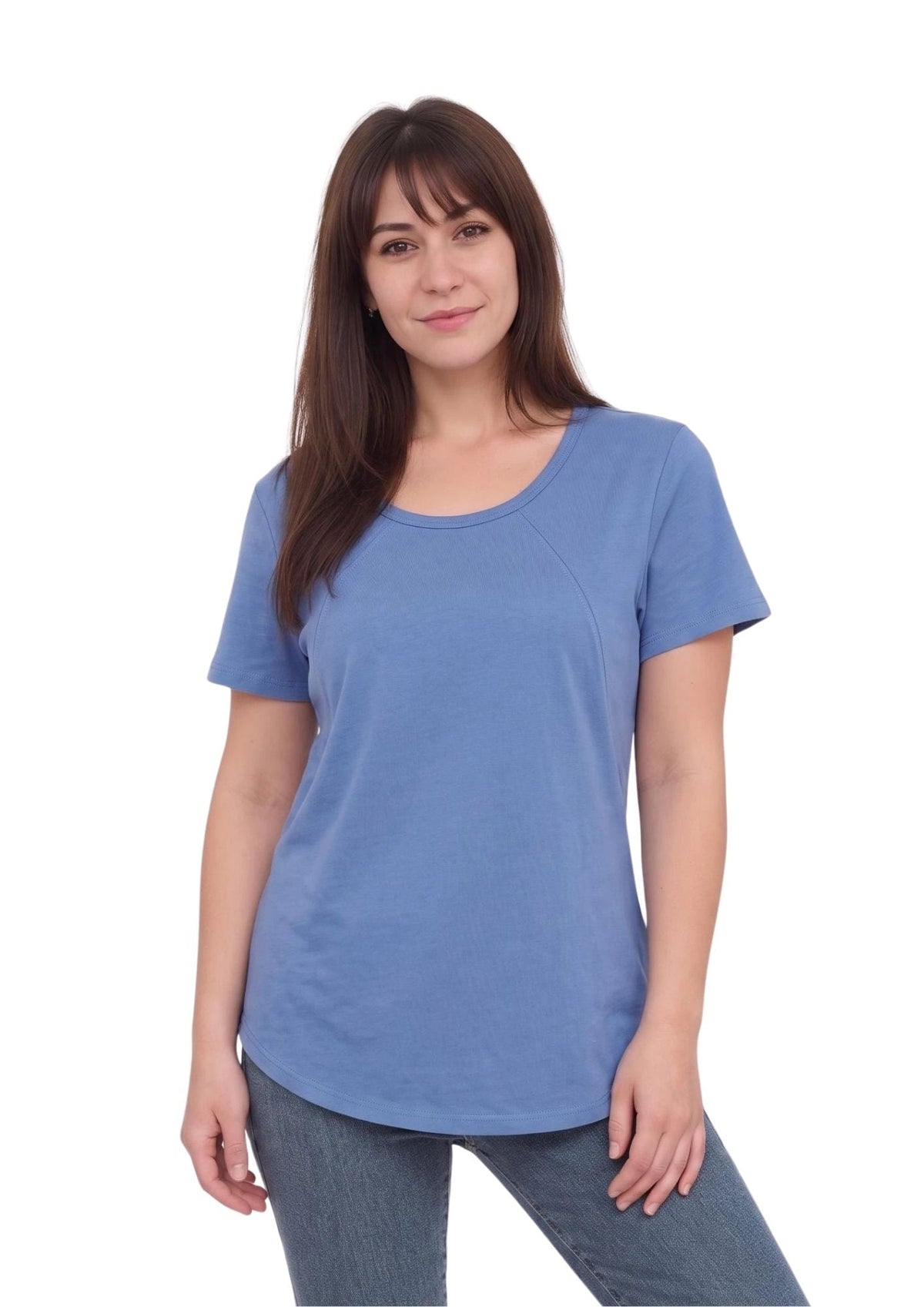 Mia Zip Tee - Blue - Latchwear