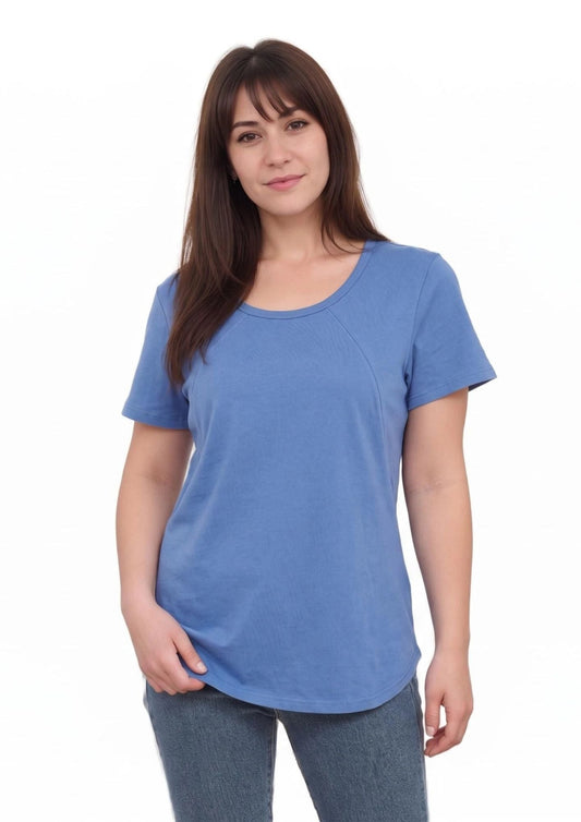 Mia Zip Tee - Blue - Latchwear