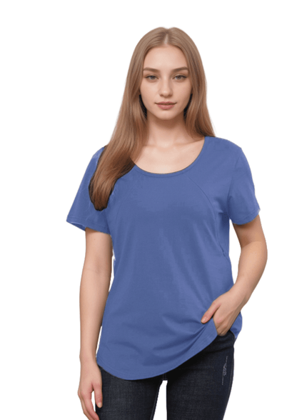 Mia Zip Tee - Blue - Latchwear