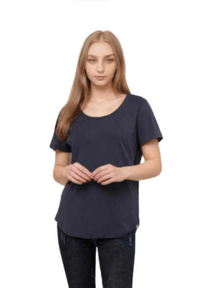 Mia Zip Tee - Navy - Latchwear