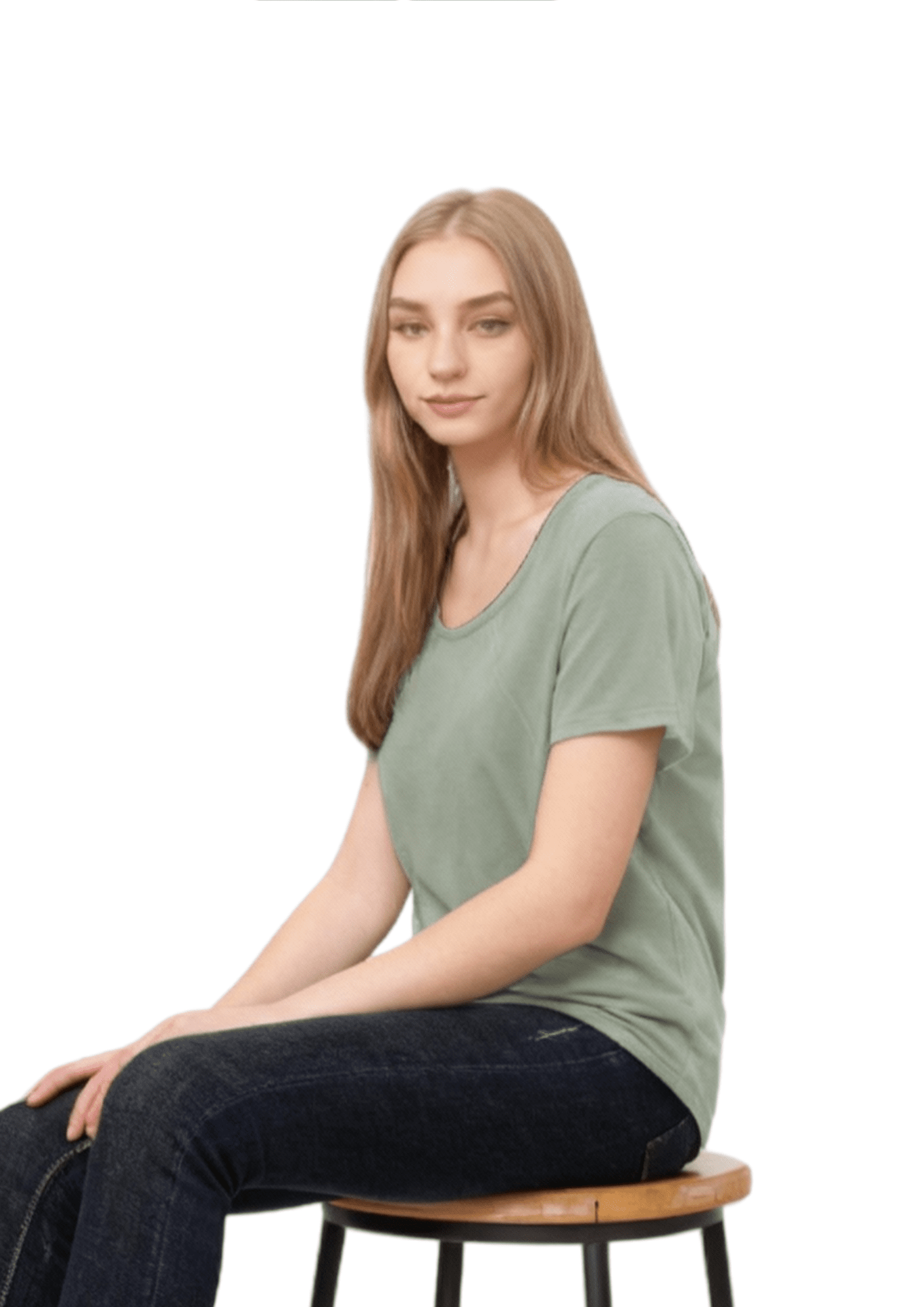 Mia Zip Tee - Sea Green - Latchwear