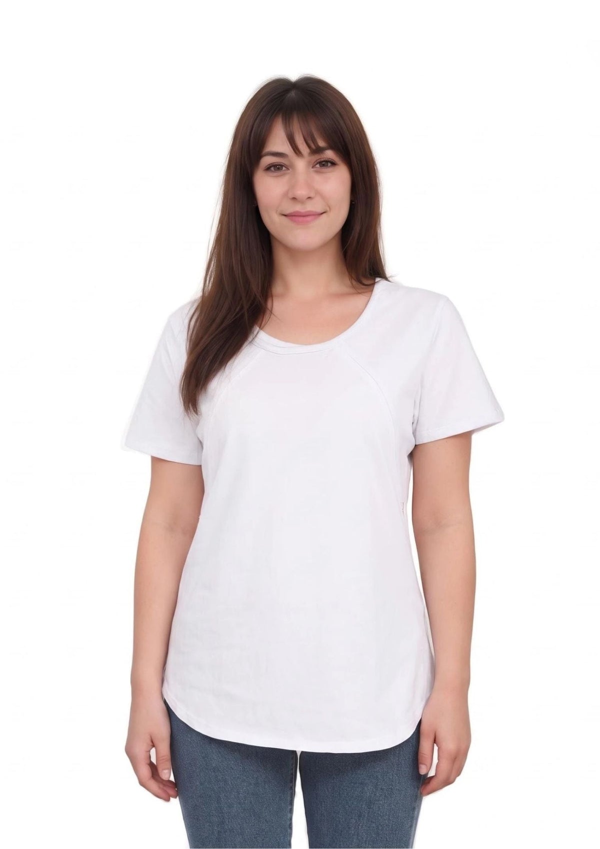 Mia Zip Tee - White - Latchwear