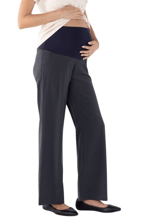 Relaxed Maternity Work Pants - Charcoal - Latchwear