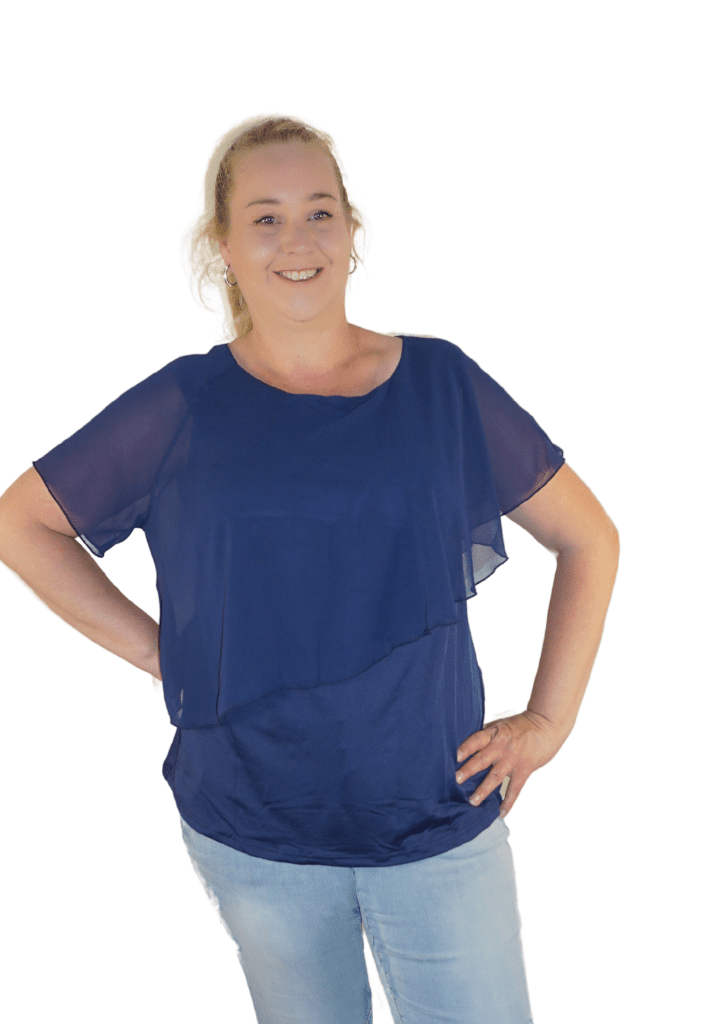 Violet - Chiffon Top - Navy - Latchwear