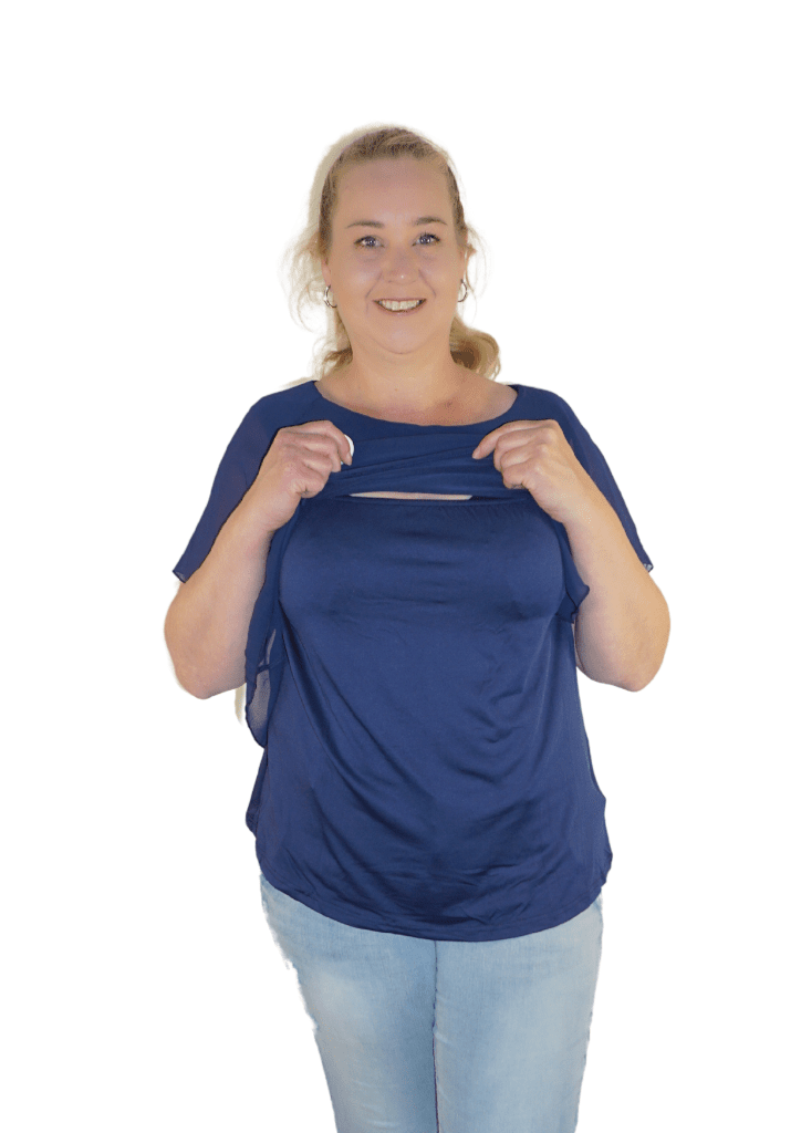 Violet - Chiffon Top - Navy - Latchwear