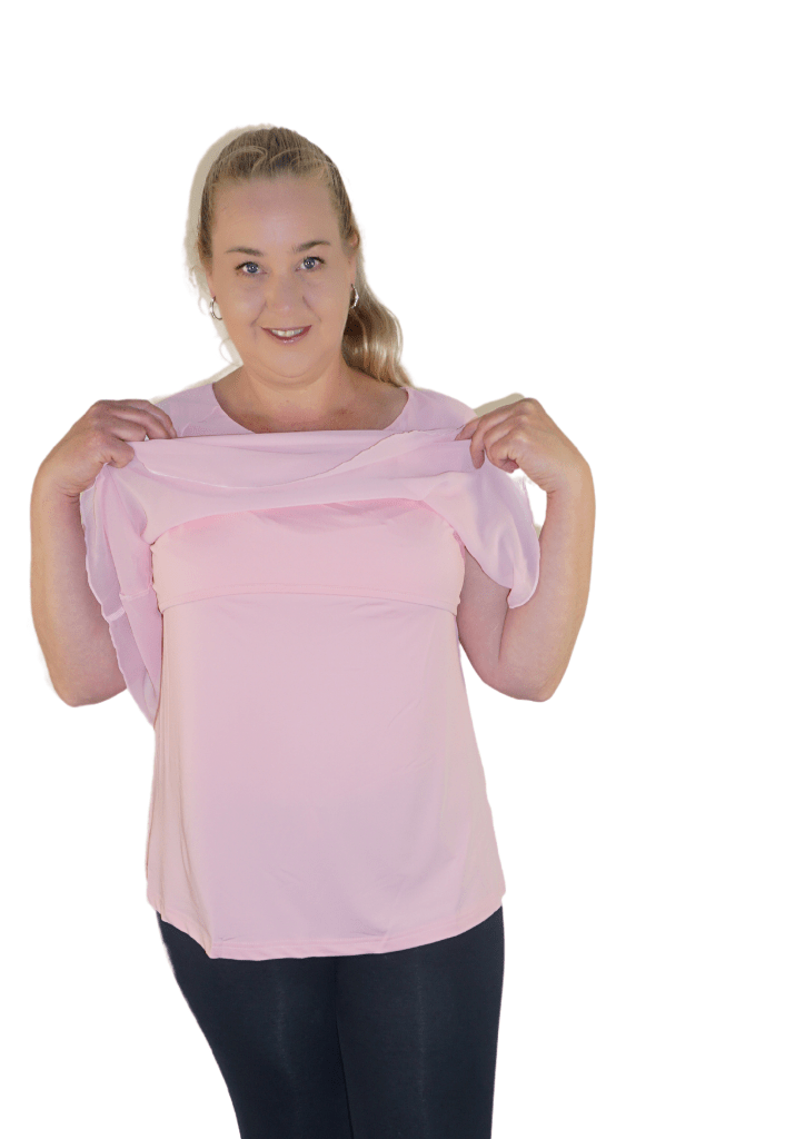 Violet - Chiffon Top - Pink - Latchwear