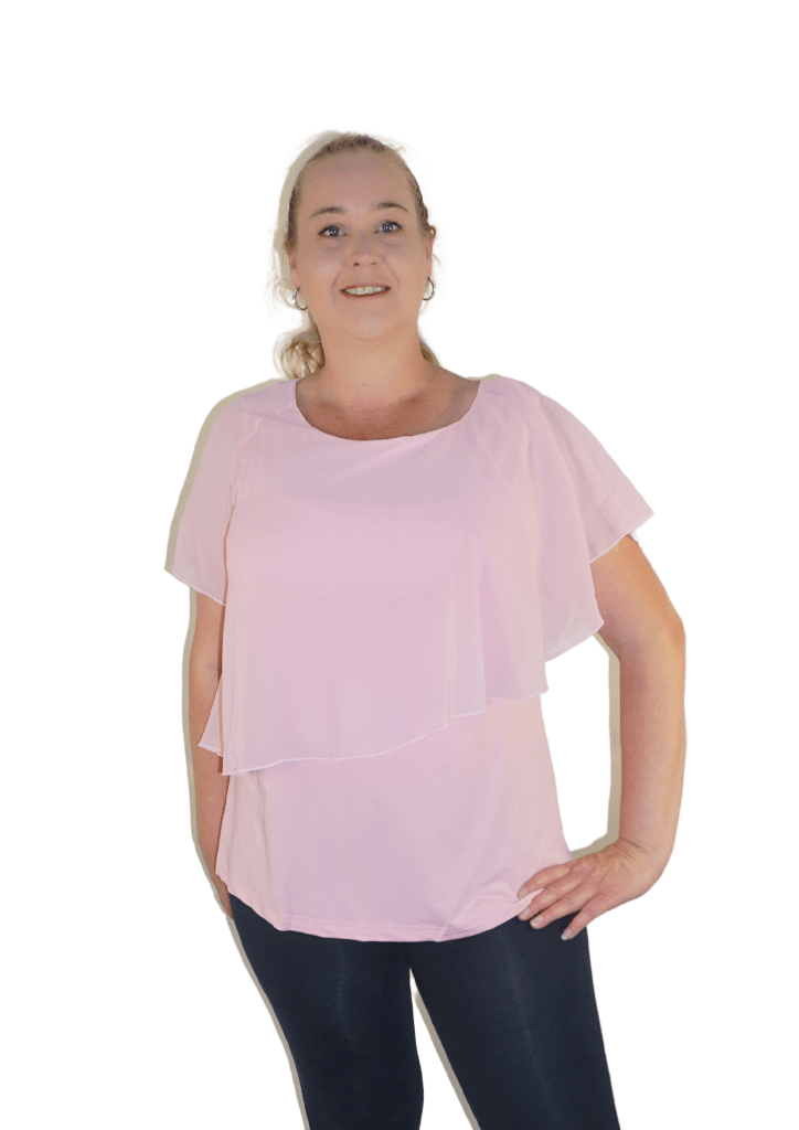 Violet - Chiffon Top - Pink - Latchwear