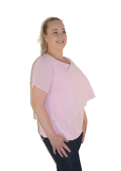 Violet - Chiffon Top - Pink - Latchwear