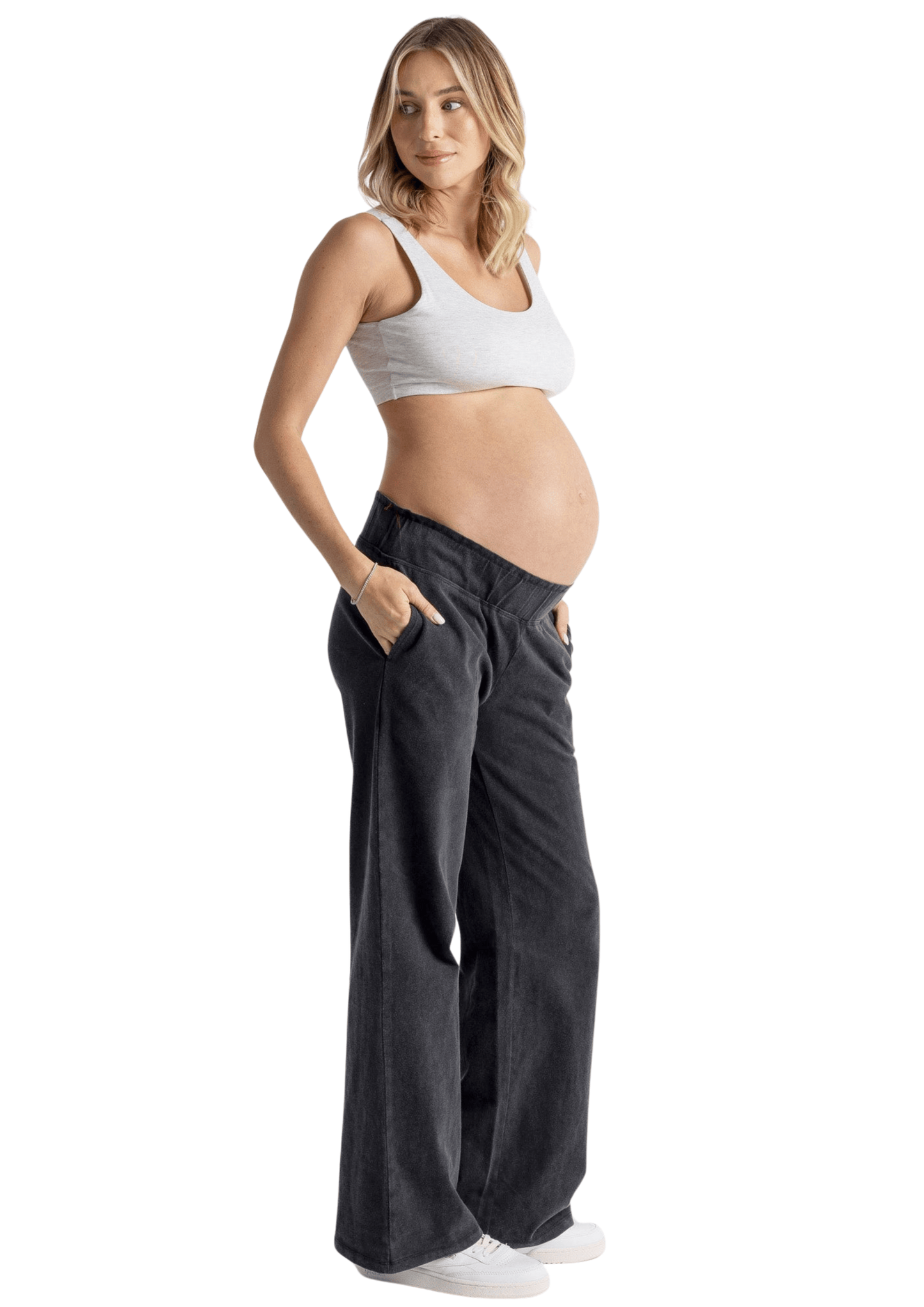 Wide Leg Acid Wash Black Underbelly Pant - Latchwear