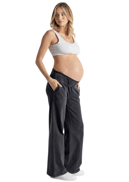Wide Leg Acid Wash Black Underbelly Pant - Latchwear