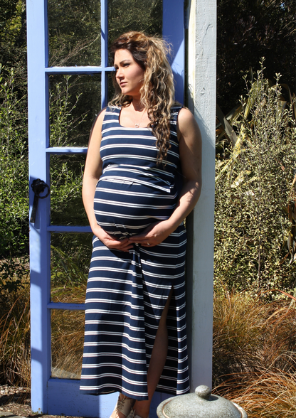 Emily Maxi - Navy Stripe
