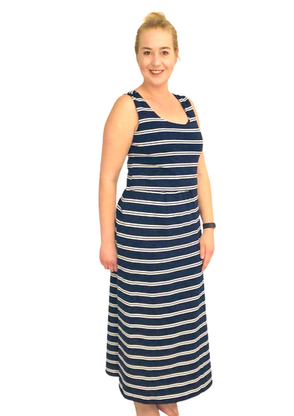 Emily Maxi - Navy Stripe