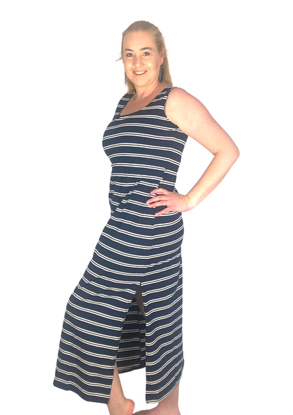Emily Maxi - Navy Stripe